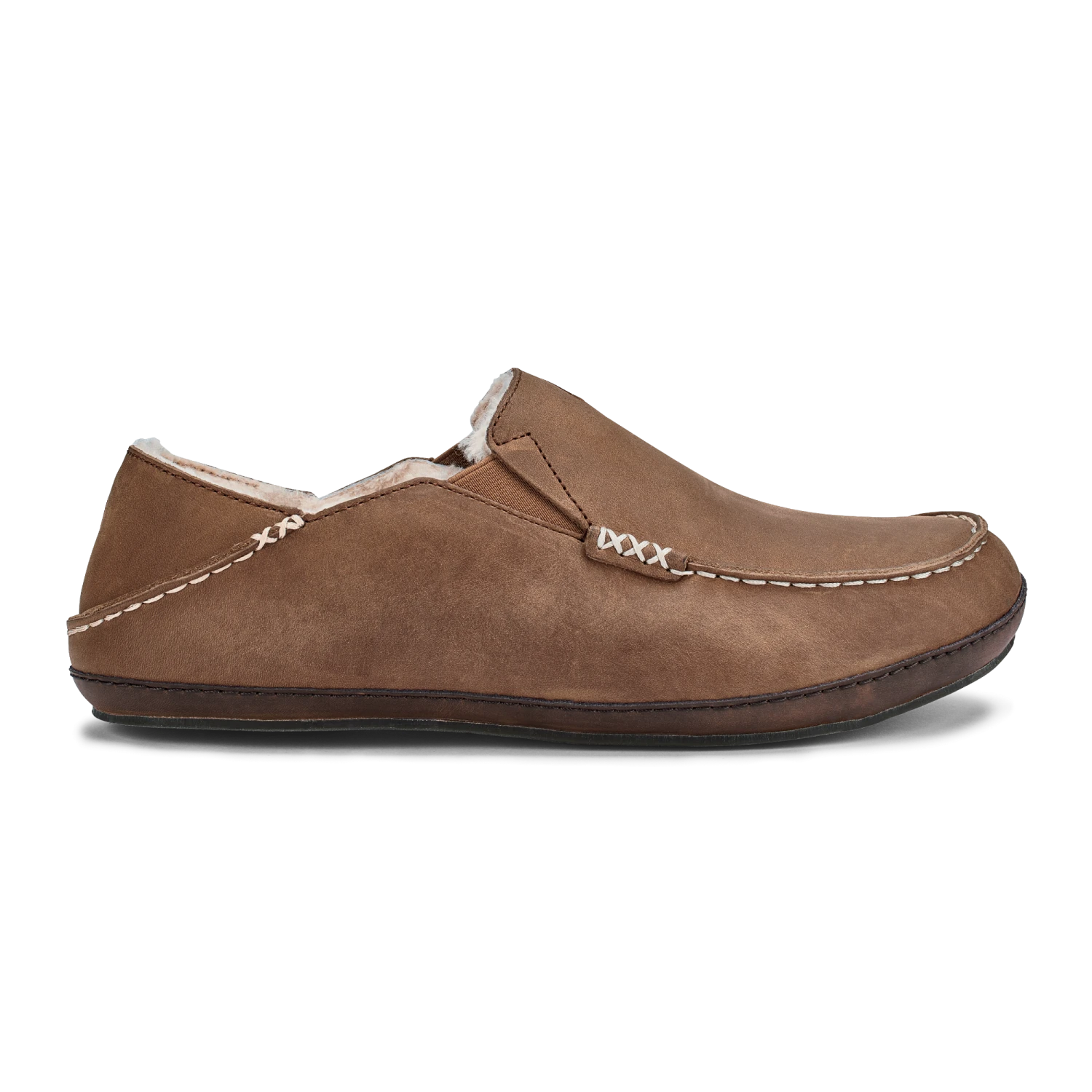 OluKai Moloā Slipper – Toffee / Dark Wood