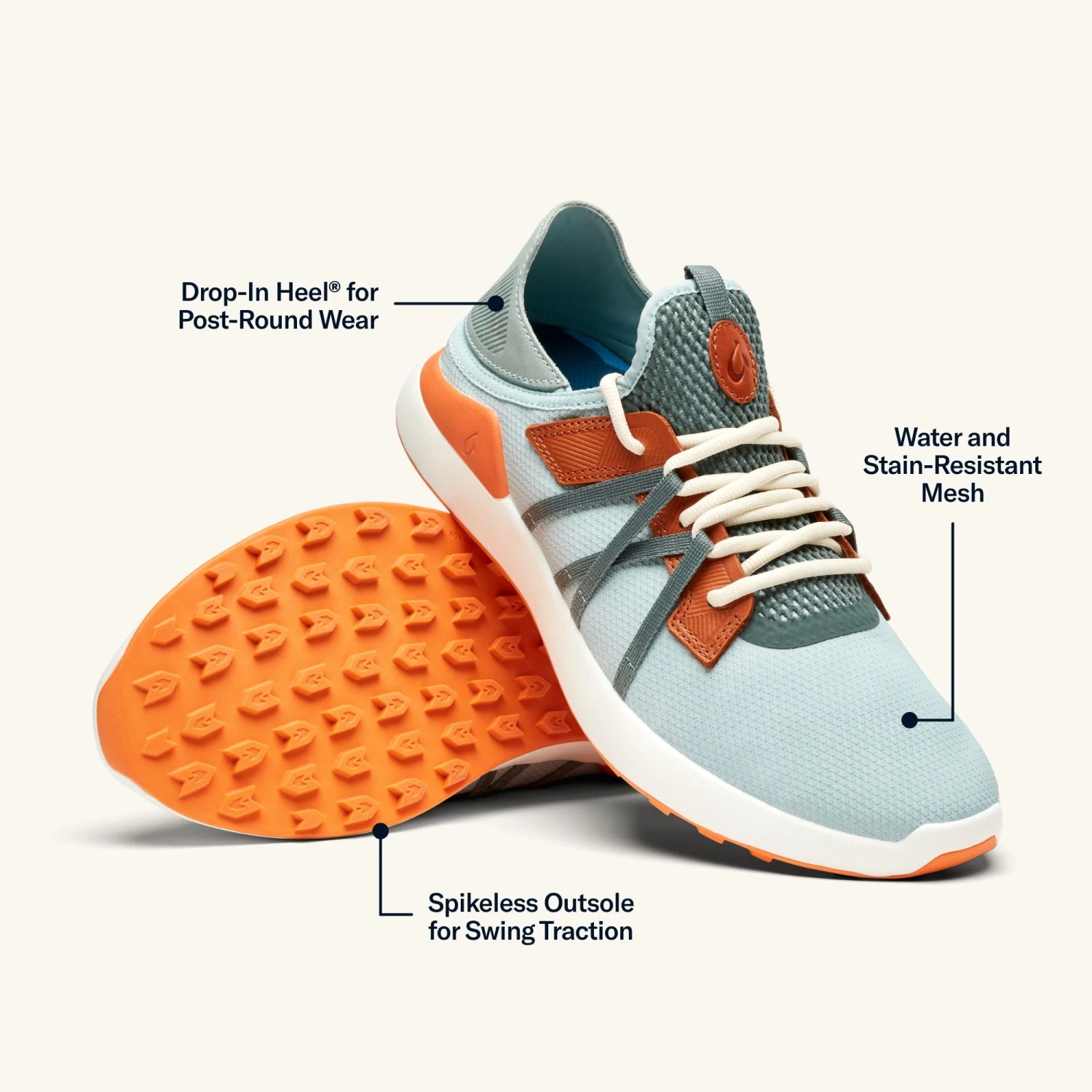 OluKai Manele – Pale Moss / Molten Orange - Image 3