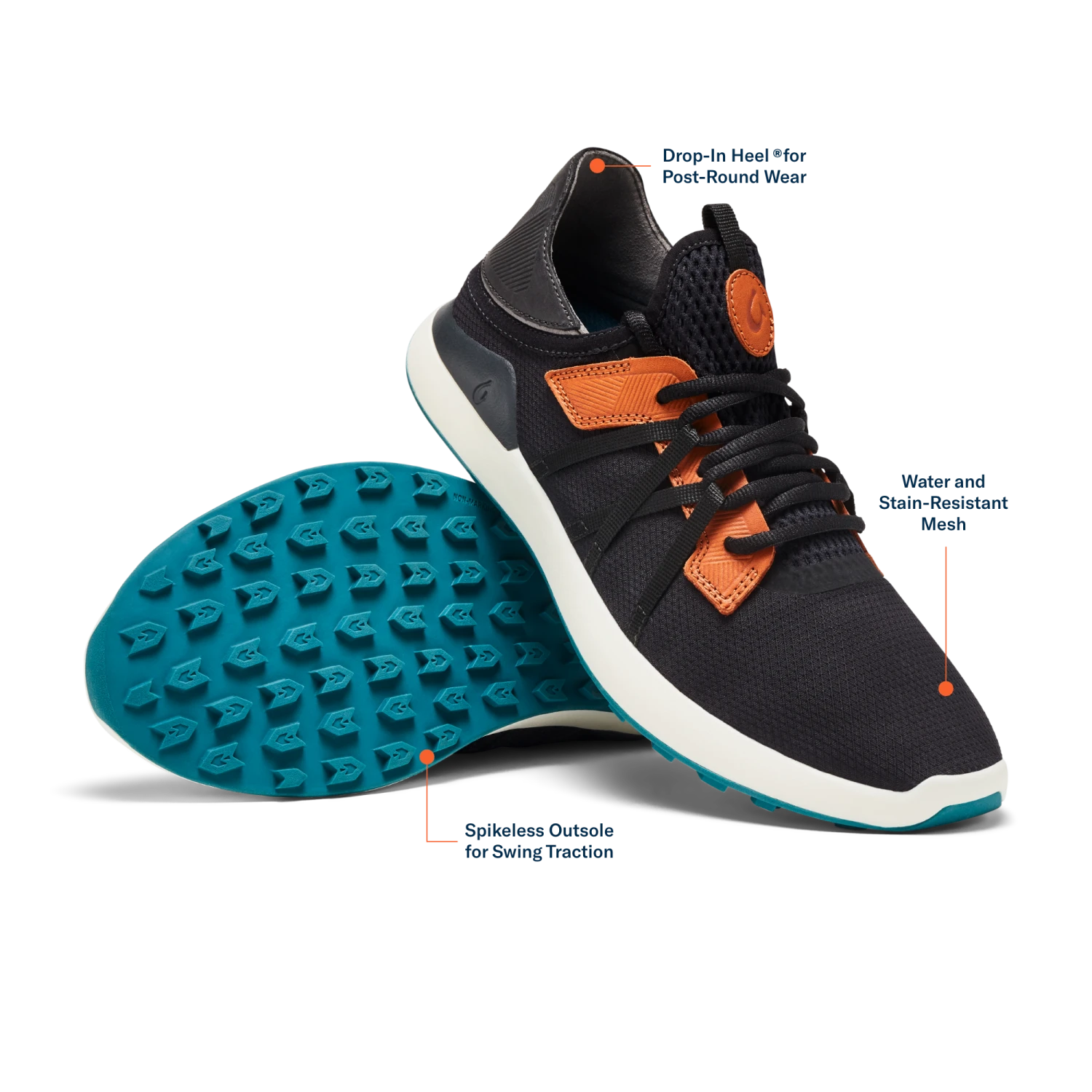 OluKai Manele – Black / Dark Shadow - Image 3