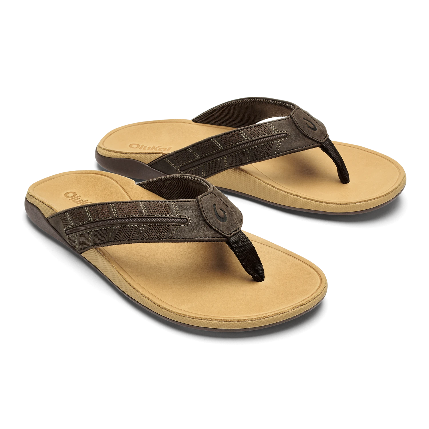 OluKai Tuahine Palm-Dk Java / Golden Sand - Image 4